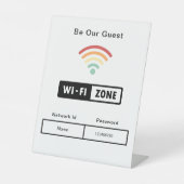 Seien Sie unser Gästebuch WIFI-Informationskennwor Sockelschild (Vorderseite)