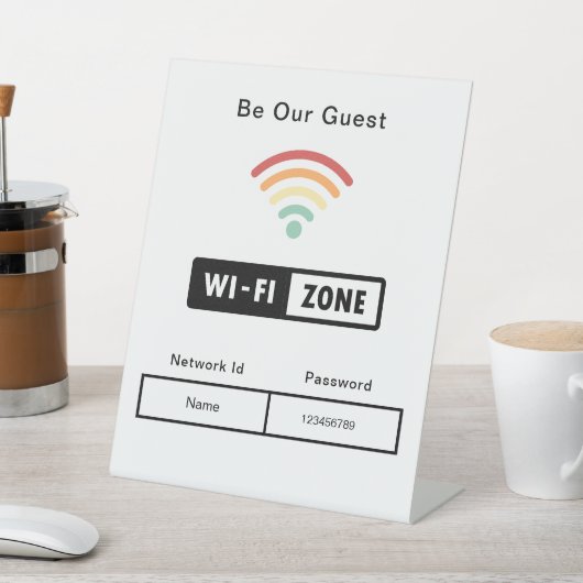 Seien Sie unser Gästebuch WIFI-Informationskennwor Sockelschild (In SItu)