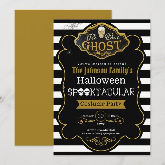 Seien Sie unser Geist Black & Gold Kostüme Party E Karte (Vorne/Hinten)