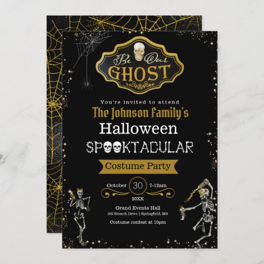 Seien Sie unser Geist tanzende Skelette Kostüm Par Karte (Vorne/Hinten)