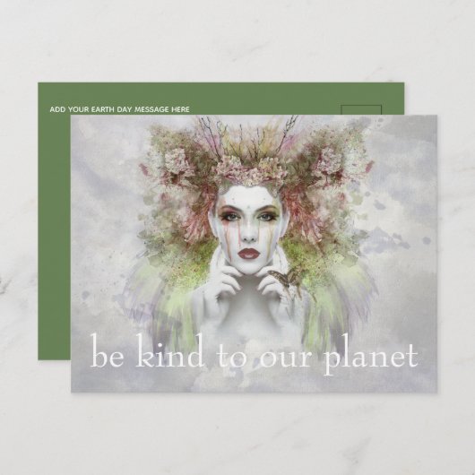 Seien Sie unser Planet - Gaia Cry Earth Day Postkarte (Vorne/Hinten)
