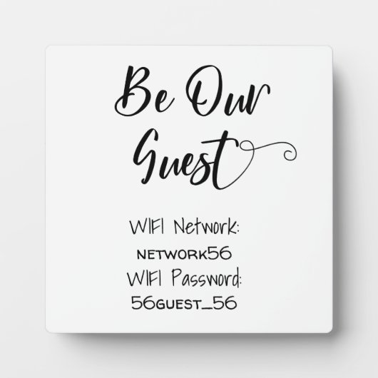 Seien Sie unser WIFI-Informationskennwort Wedding Fotoplatte (Vorderseite)