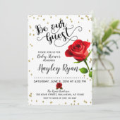 Seien Sie unsere Gäste Baby Shower Einladung (Stehend Vorderseite)