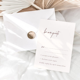 Seien Sie unsere Gäste Blush Minimal RSVP Card Karte