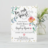 Seien Sie unsere Gäste Bridal Dusche Einladung Was (Stehend Vorderseite)