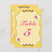 Seien Sie unsere Gäste rosa Party Tischnummer Card (Vorne/Hinten)