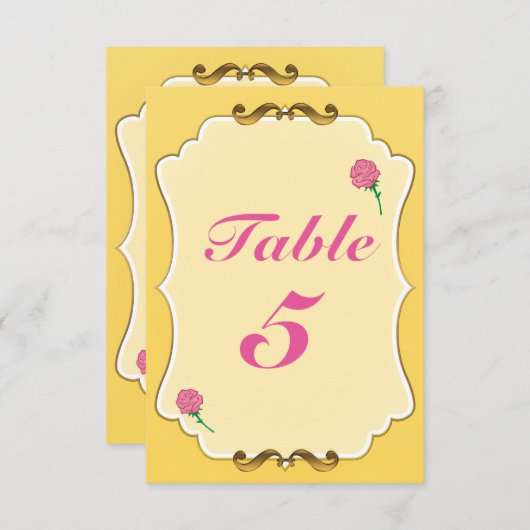 Seien Sie unsere Gäste rosa Party Tischnummer Card (Vorne/Hinten)