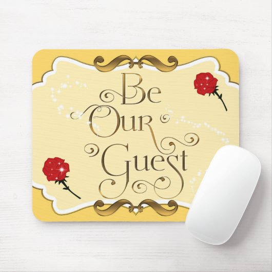 SEIEN SIE UNSERE GÄSTE Yellow Rote Rosen Mouse Pad Mousepad (Mit Mouse)