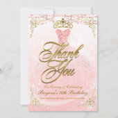 Seien Sie unsere Gastprinzessin Pink Gold Sweet 16 Einladung (Vorderseite)