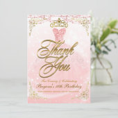 Seien Sie unsere Gastprinzessin Pink Gold Sweet 16 Einladung (Stehend Vorderseite)