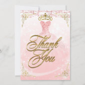 Seien Sie unsere Gastprinzessin Pink Gold Sweet 16 Einladung (Rückseite)