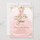Seien Sie unsere Princess Pink & Gold Sweet 16 Par Einladung (Vorderseite)