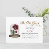 Seien Sie unsere Rote Rose im Glass Elegante White Einladung (Stehend Vorderseite)