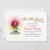 Seien Sie unsere Rote Rose im Glass Elegantes Part Einladung (Vorderseite)