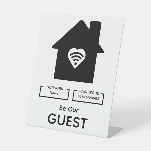 Seien Sie unsere WIFI Information Password Wohnges Sockelschild (Vorderseite)