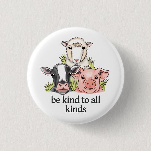 Seien Sie Vegan zu allen möglichen Tierrechten Button (Vorderseite)