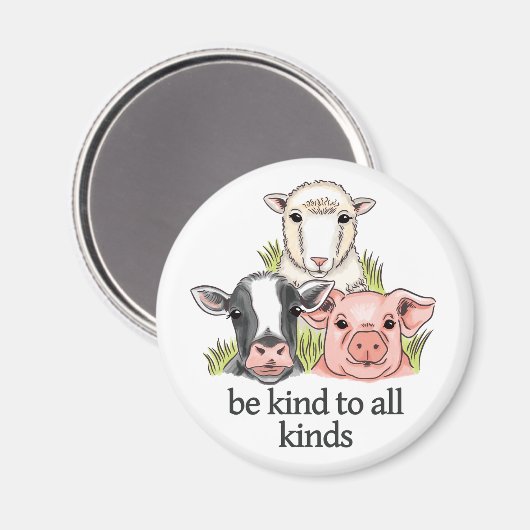 Seien Sie Vegan zu allen möglichen Tierrechten Magnet (Vorderseite/Rückseite)