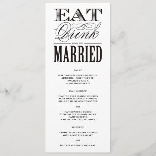 Seien Sie verheiratetes Menü Menükarte