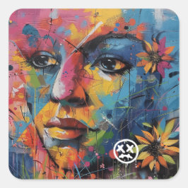 Seien Sie vorsichtig.. Aufkleber. Quadratischer Aufkleber