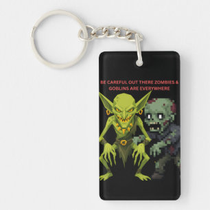Seien Sie Vorsichtig Draußen Zombies & Goblins sin Schlüsselanhänger
