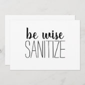 Seien Sie vorsichtig ... Sanitize,karte Einladung (Vorne/Hinten)