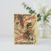 Seien Sie vorsichtig - Spionageposter Postkarte (Stehend Vorderseite)