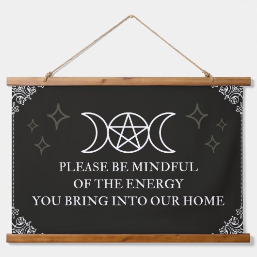 Seien Sie vorsichtig Wandteppich Mit Holzrahmen (Vorne)