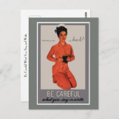 Seien Sie vorsichtig, was Sie sagen und schreiben Postkarte (Vorne/Hinten)