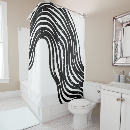 Seien Sie wache, nie gerade Duschvorhang (Beispiel)