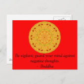 Seien Sie wachsam, hüten Sie Ihren Geist vor negat Postkarte (Vorne/Hinten)