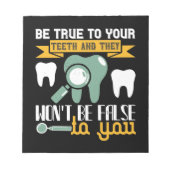 Seien Sie wahr mit Ihren Zähnen und sie Notizblock (Vorderseite)