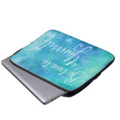 Seien Sie wahr zu Ihrem Aqua Blue Wasserfarbe Ange Laptopschutzhülle (Vorne Knopf)