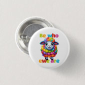 Seien Sie, wer ewe ist Rainbow Sheep Button (Vorne & Hinten)