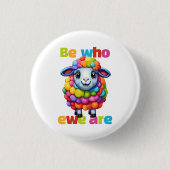 Seien Sie, wer ewe ist Rainbow Sheep Button (Vorderseite)