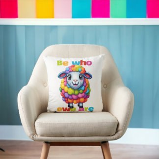Seien Sie, wer ewe ist Rainbow Sheep Kissen
