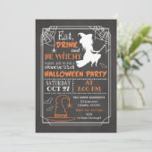 Seien Sie Witchy Halloween-Party Einladung (Stehend Vorderseite)