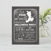 Seien Sie Witchy Halloween-Party Einladung (Stehend Vorderseite)