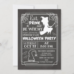 Seien Sie Witchy Halloween-Party Einladung