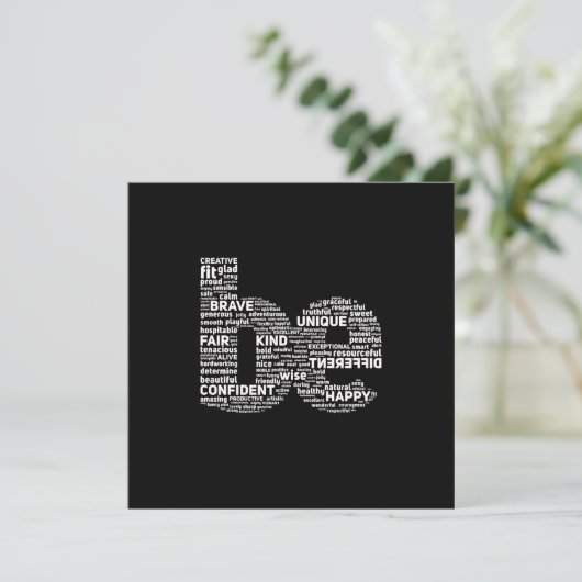 Seien Sie Word Art Card - Motivierend Grußkarte (Stehend Vorderseite)