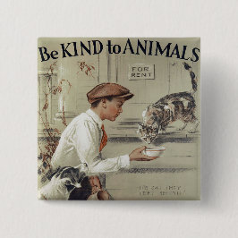 Seien Sie zu den Tieren - Vintages Plakat nett Button