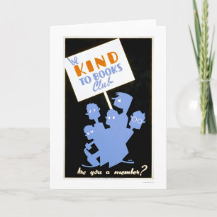 Seien Sie zum Buch-Verein WPA 1940 nett Karte