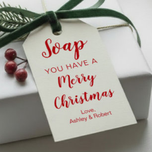 Seife Du hast ein frohes Weihnachtsgeschenk Tags Geschenkanhänger