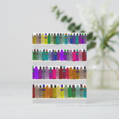 Seife Flasche Regenbogen - für Bäder, Salons etc. Postkarte (Stehend Vorderseite)