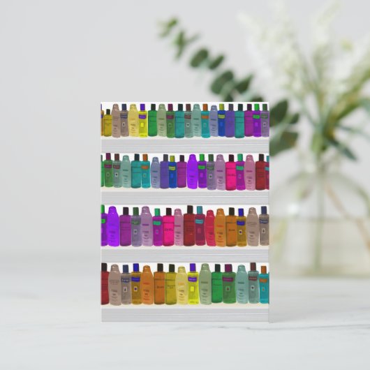 Seife Flasche Regenbogen - für Bäder, Salons etc. Postkarte (Stehend Vorderseite)