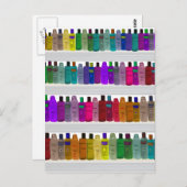 Seife Flasche Regenbogen - für Bäder, Salons etc. Postkarte (Vorne/Hinten)