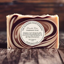 Seife im Beige-Papierstil, Badebomben für Kosmetik Runder Aufkleber