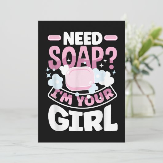 Seife machen Seife Maker Funny Einladung (Stehend Vorderseite)