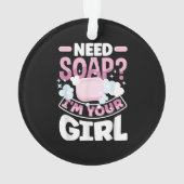 Seife machen Seife Maker Funny Ornament (Rückseite)