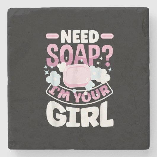 Seife machen Seife Maker Funny Steinuntersetzer (Vorderseite)