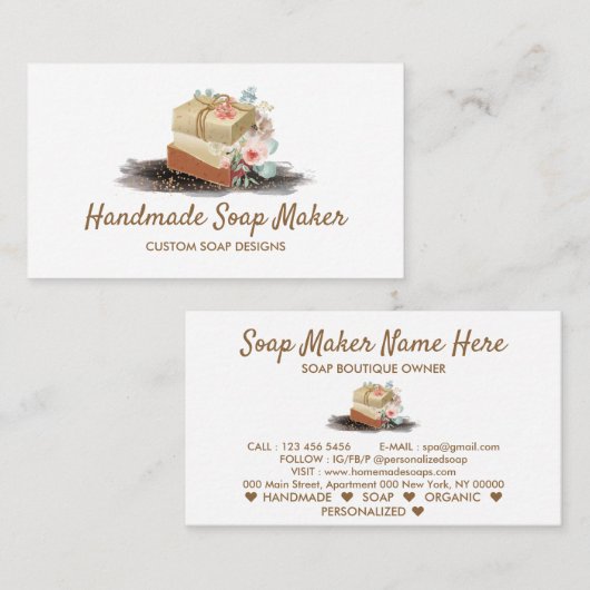 Seife Sparkor Floral Visitenkarte (Vorne/Hinten)